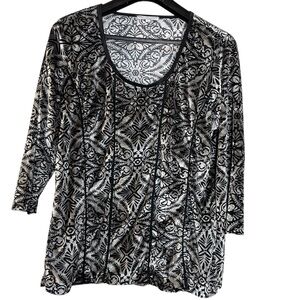 Classic Editions women’s‎ top size XXL black grey velour soft scoop neck